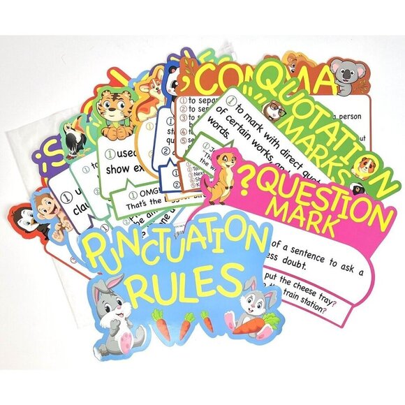 LOT Classroom Decor & TEACHING TOOLS Month Headers Word Strips Punctuation Rules - Picture 2 of 10